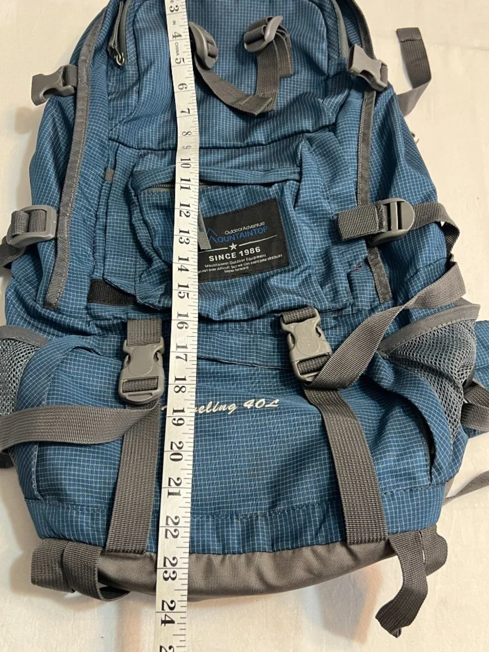 Mountaintop 40L Hiking Backpack Travel Camping Trekking Daypack Rain Cover Blue